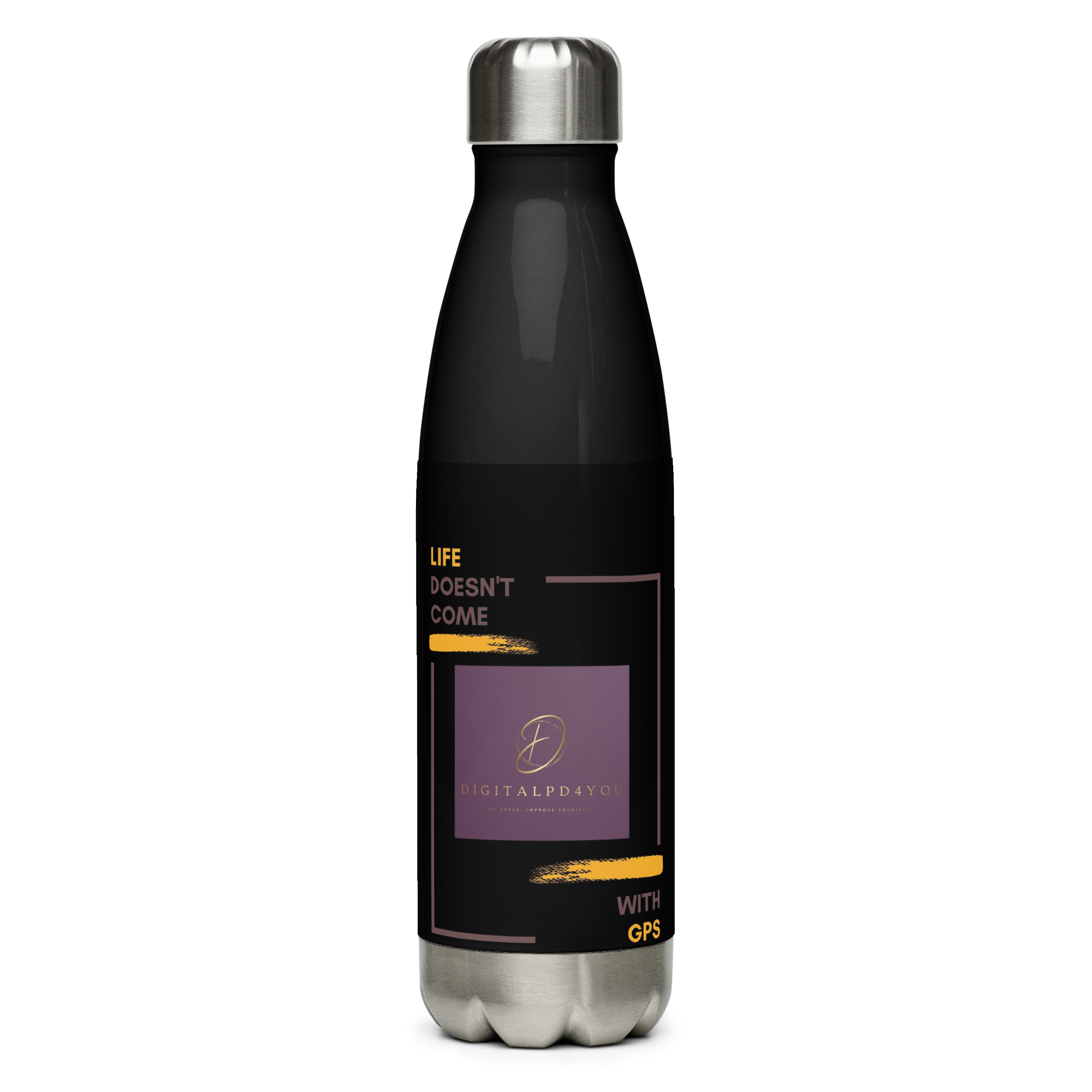 Life & GPS Stainless Steel Water Bottle